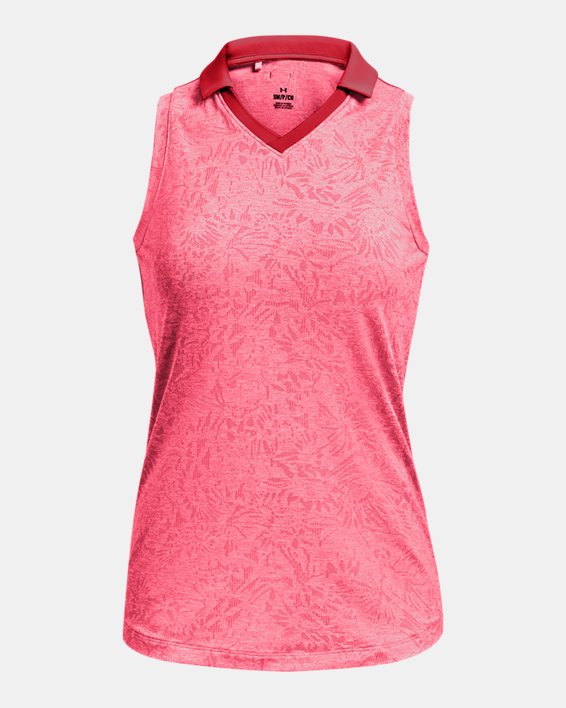 Polo sans manches UA Playoff Wild Fields pour femme, Pink, pdpMainDesktop image number 4